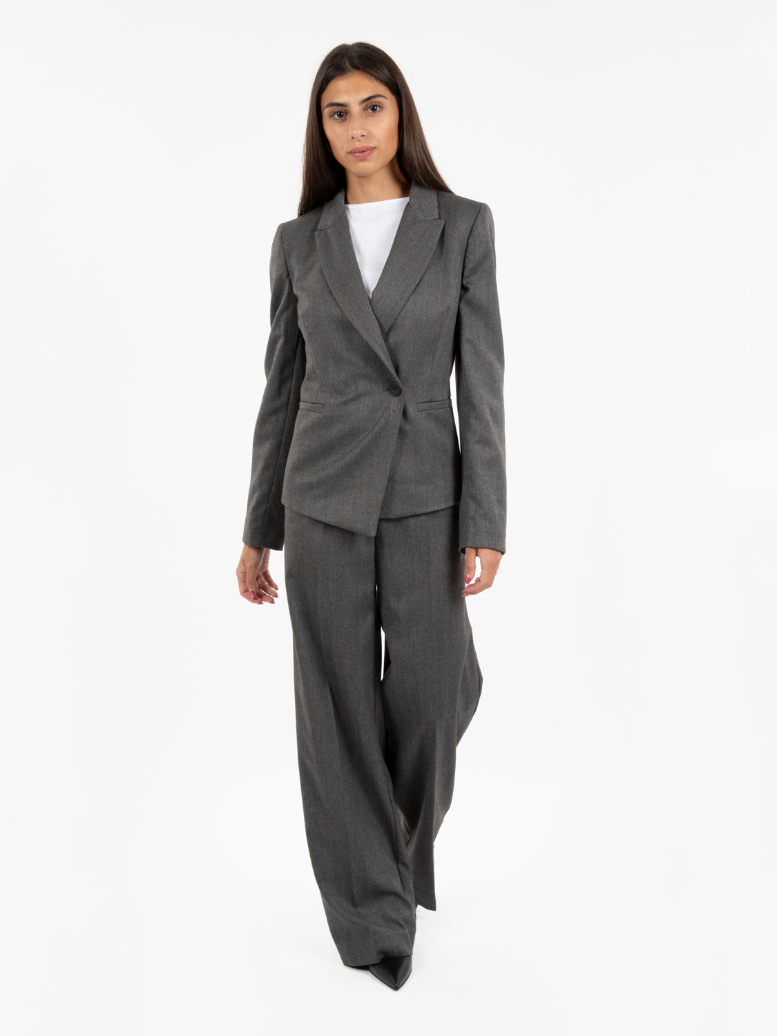 Pantaloni larghi motivo spinato antracite