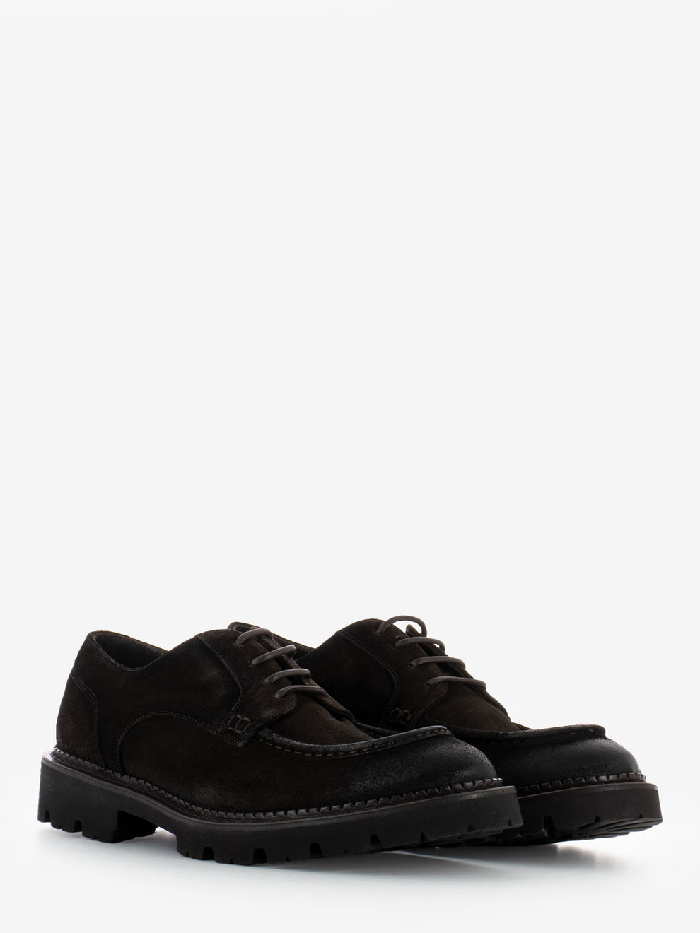 Dark brown suede engineer shoe