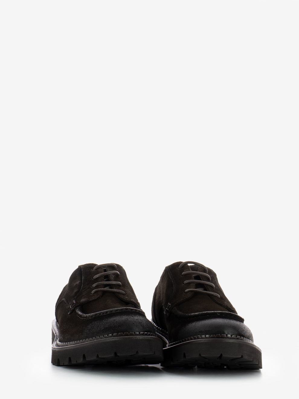 Dark brown suede engineer shoe