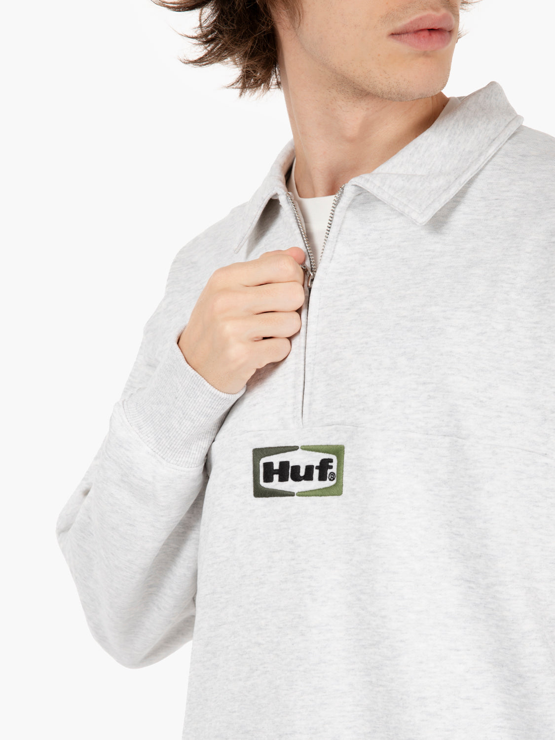 Felpa slate quarter zip fleece heather grey