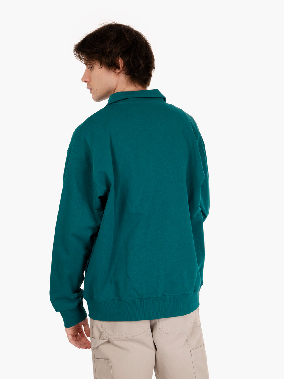 Felpa zip Big Block french terry sea green