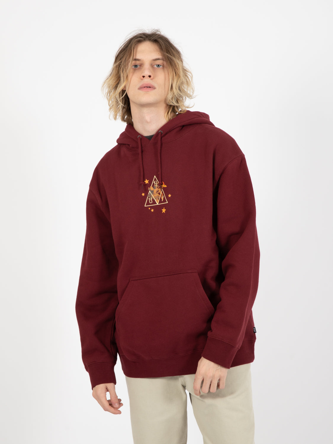 即納☆【HUF】INFINITE STAR GIRL P/O HOODIE フーディ HUF x Smashing Pumpkins Infinite Star Girl Maroon Hoodie
