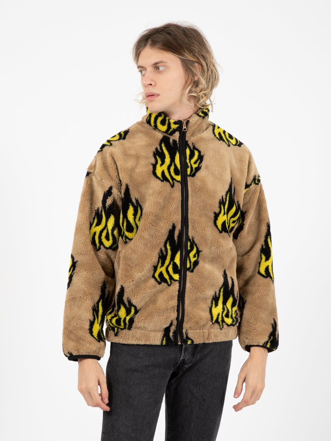 Pile Flamin Zip Sherpa fleece oatmel