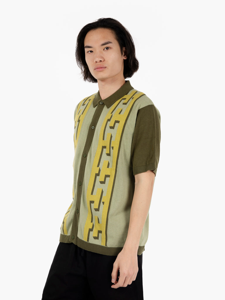 HUF - Pillar shortsleeves knit sweater moss