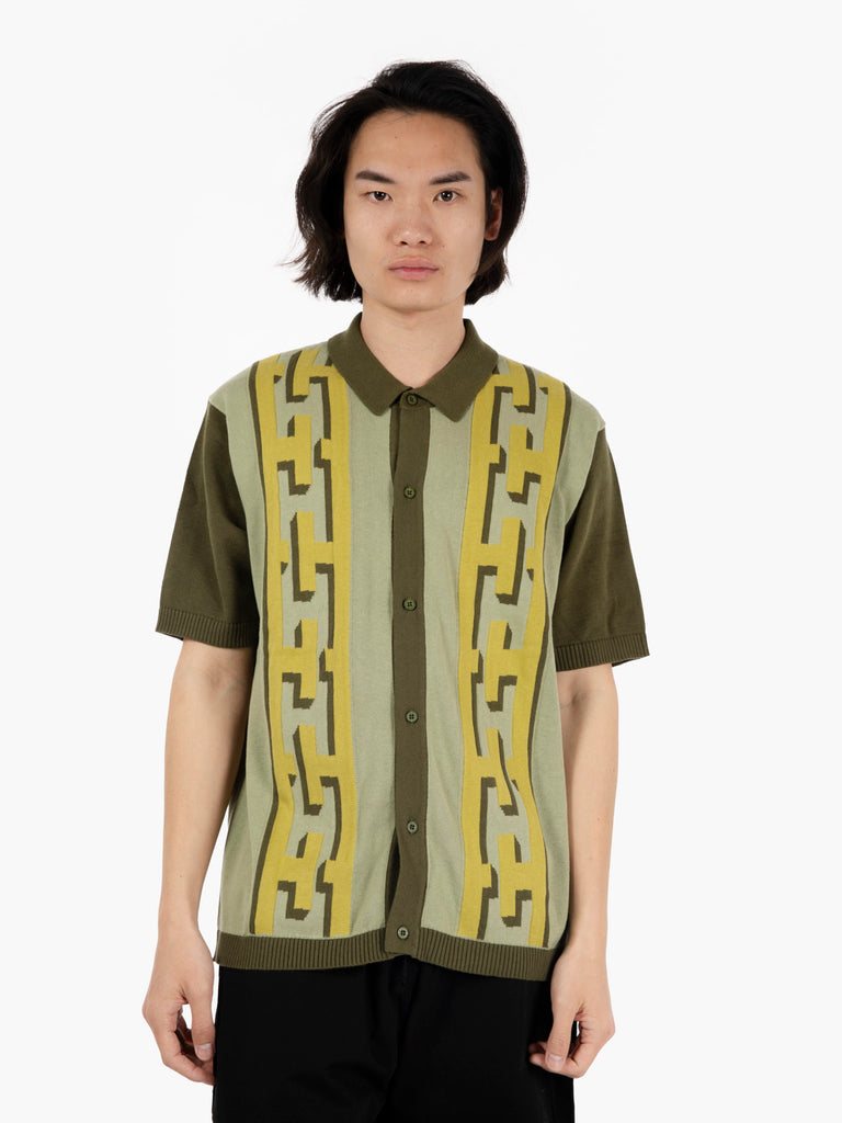 HUF - Pillar shortsleeves knit sweater moss