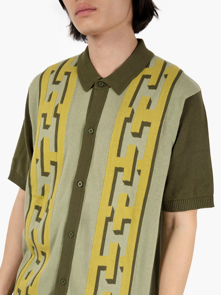HUF - Pillar shortsleeves knit sweater moss