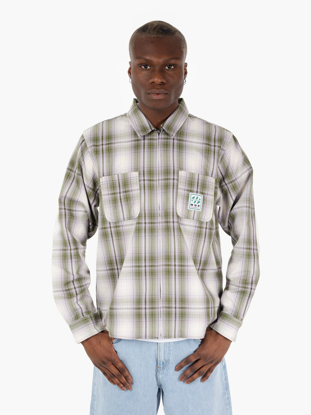 Sovracamicia Fillmore plaid leaf