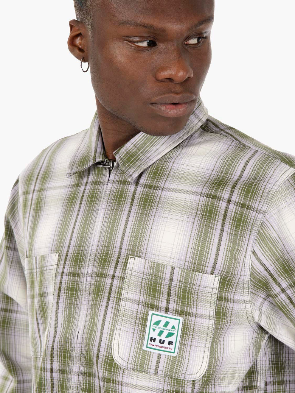 Sovracamicia Fillmore plaid leaf