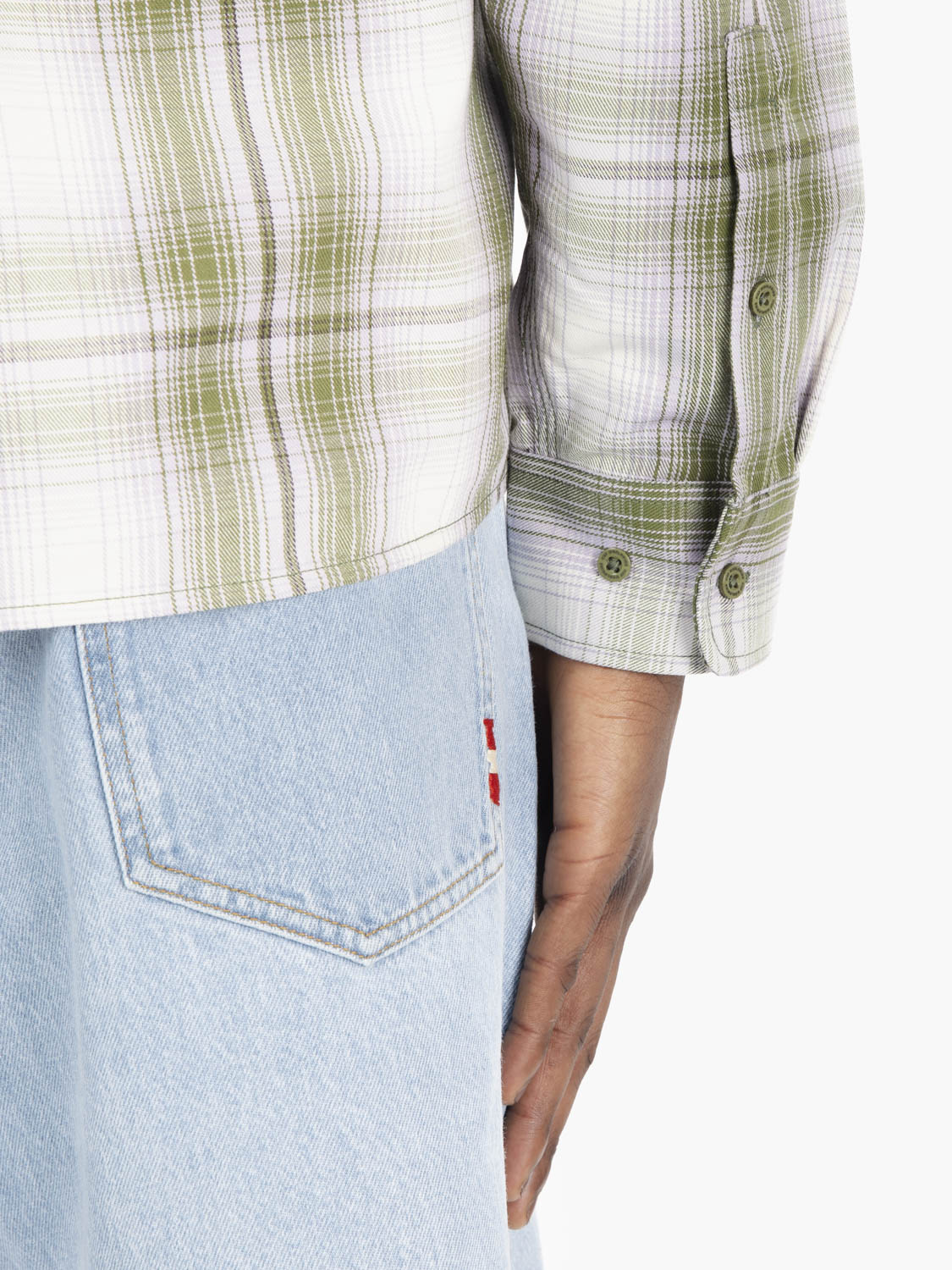 Sovracamicia Fillmore plaid leaf