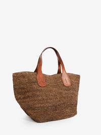 Tokyo II dark tea raffia bag