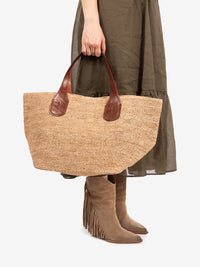 Tokyo II Beige Raffia Bag