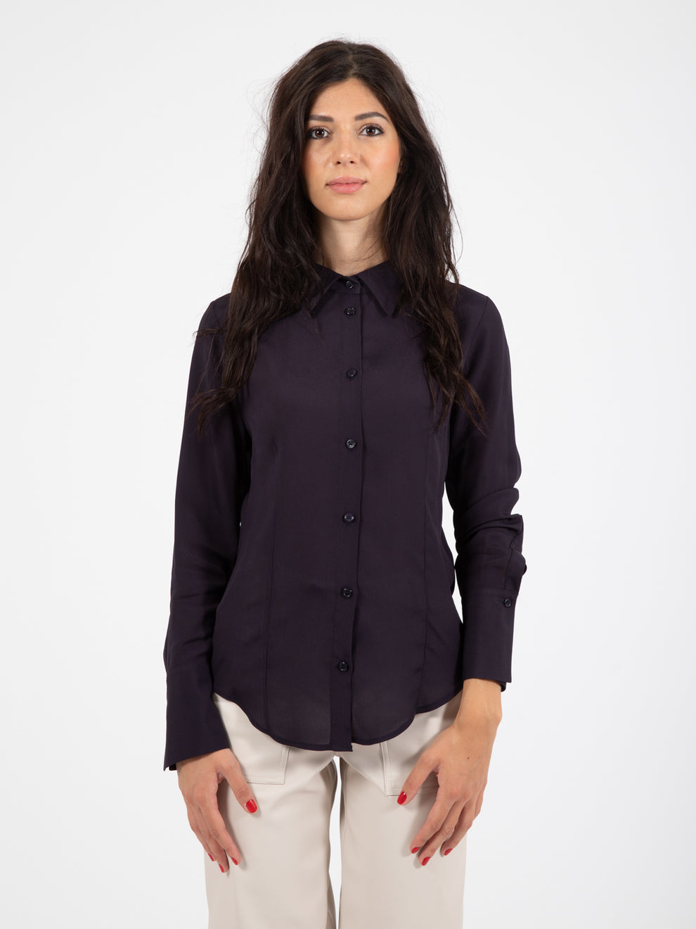 Camicia fluida blu