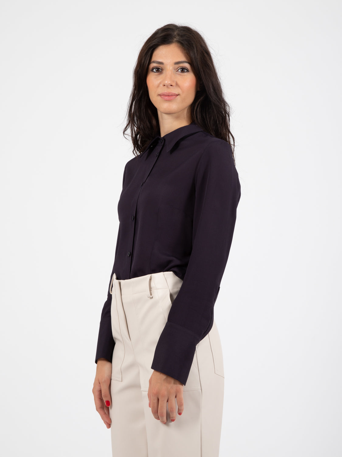 Camicia fluida blu