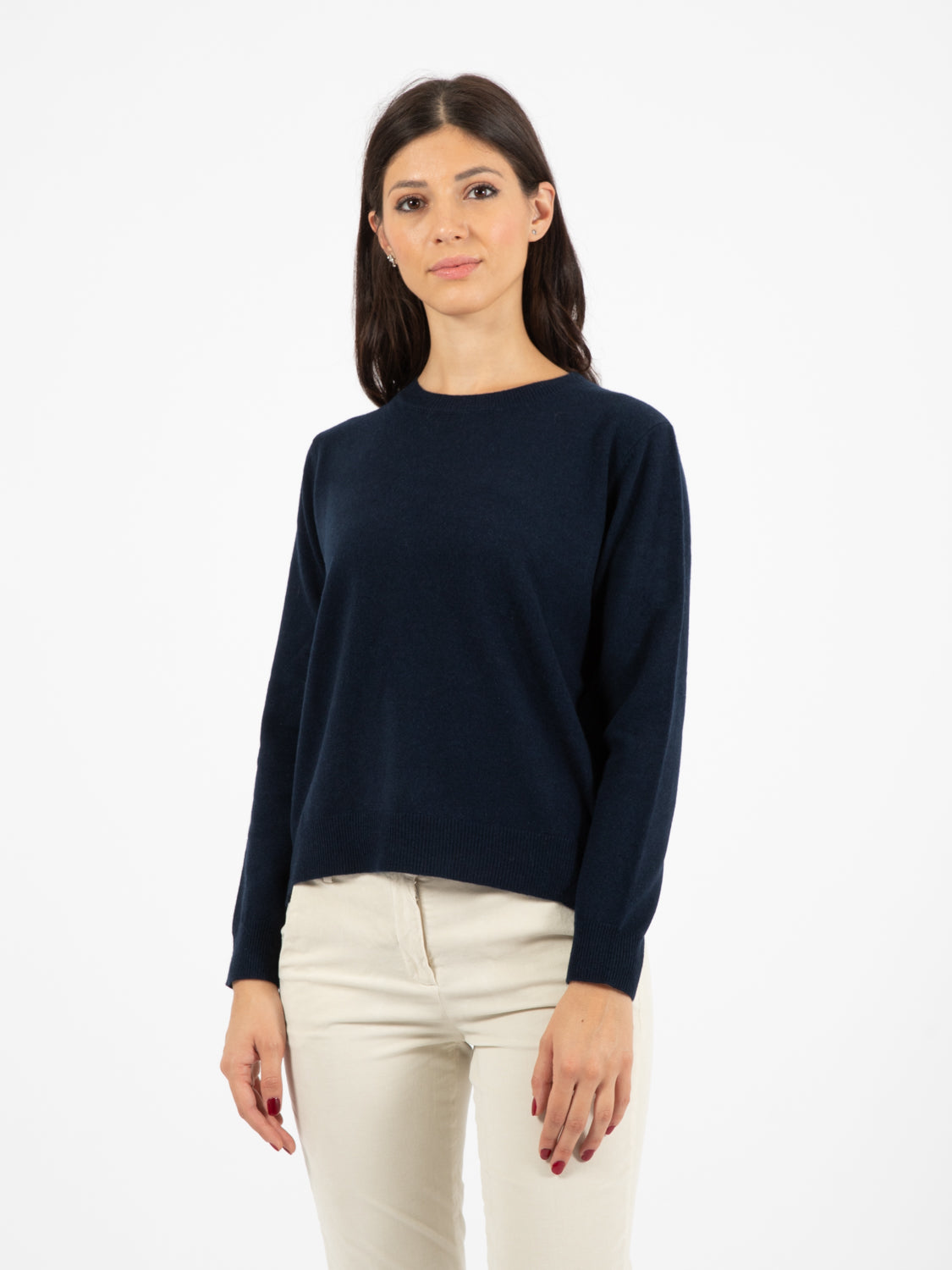 Maglione girocollo blu