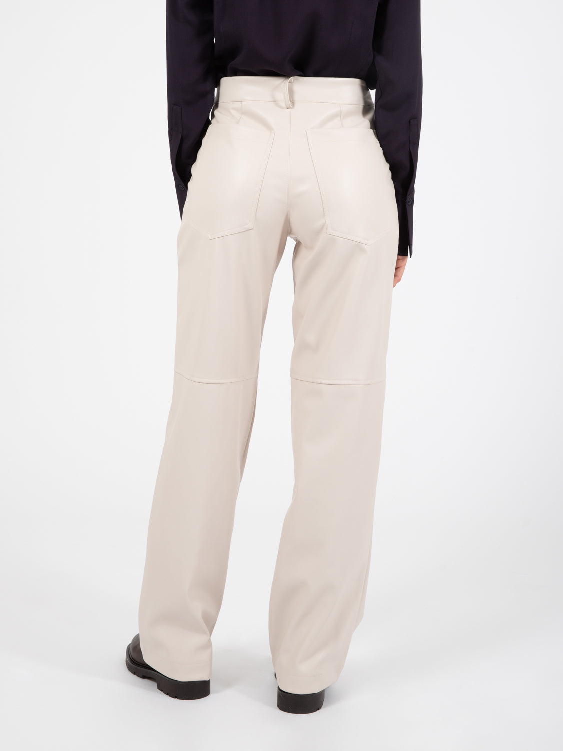 Pantaloni ecopelle burro