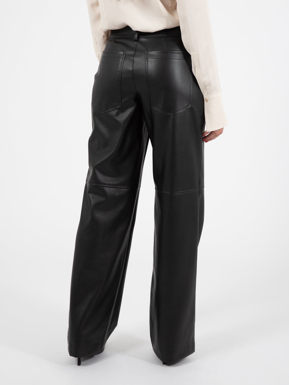 Pantaloni ecopelle neri