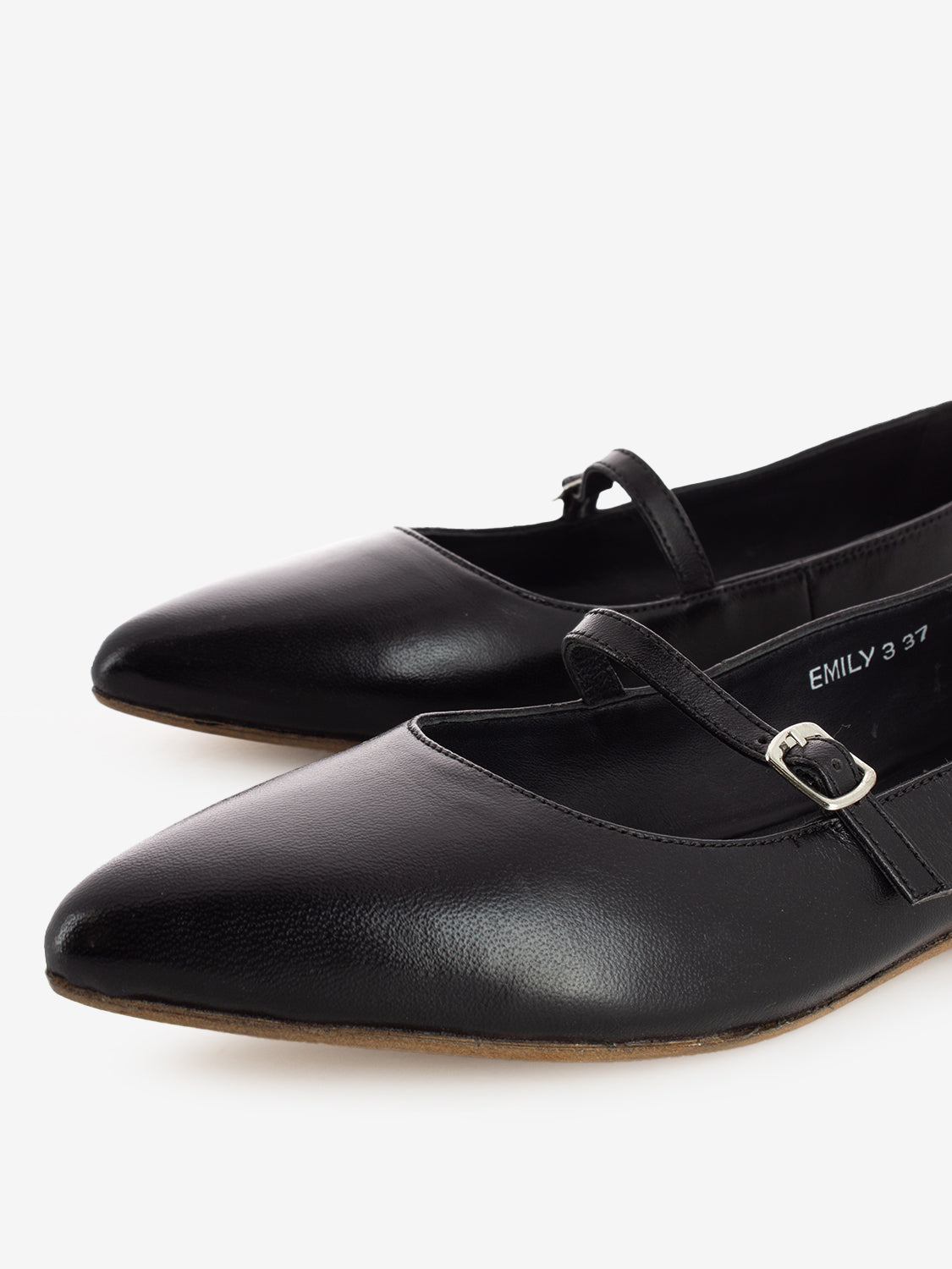 Emily coin pointed ballerina with black strap