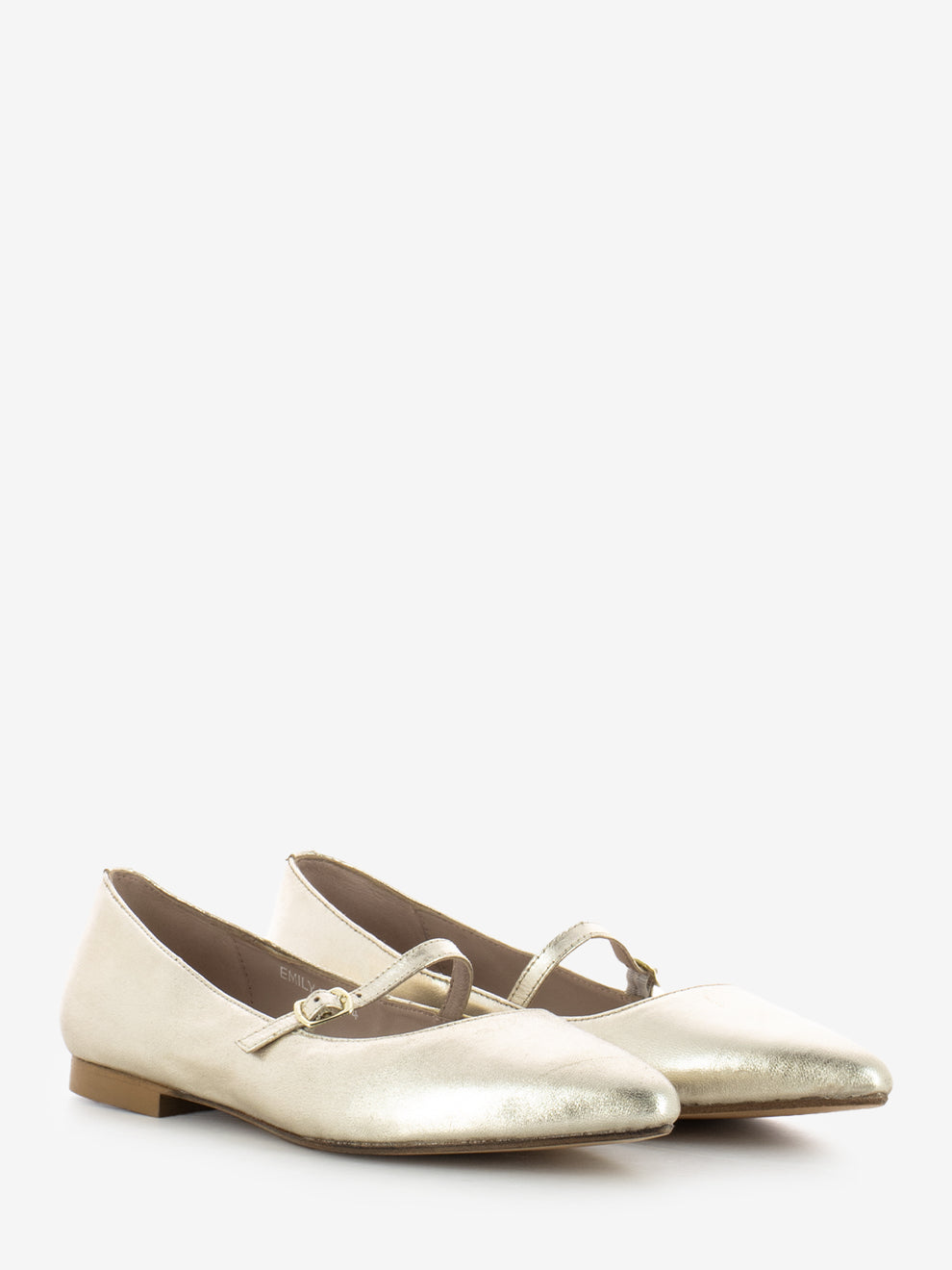 Emily coin pointed ballerina platinum strap
