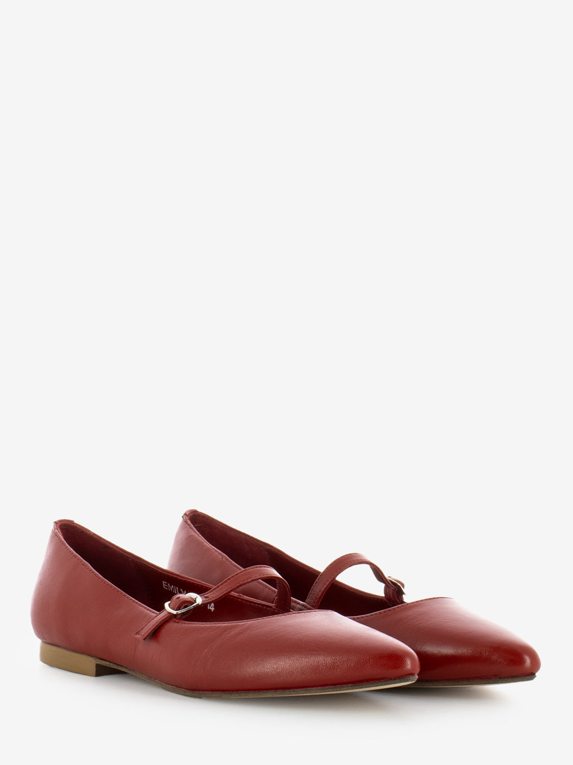 Emily coin red strap pointed ballerina