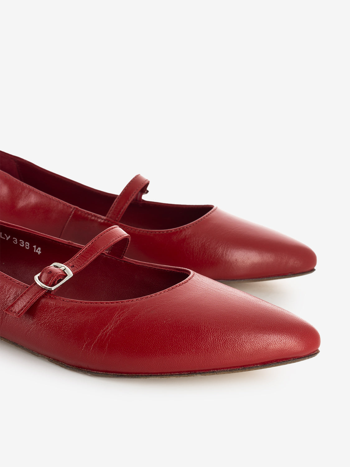 Emily coin red strap pointed ballerina