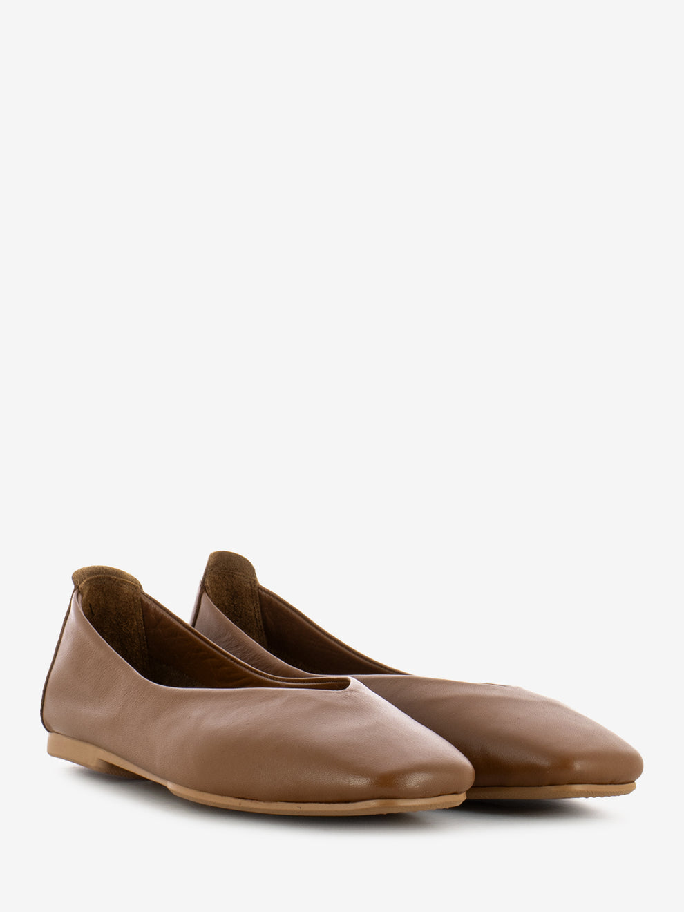 Square toe ballerina leather