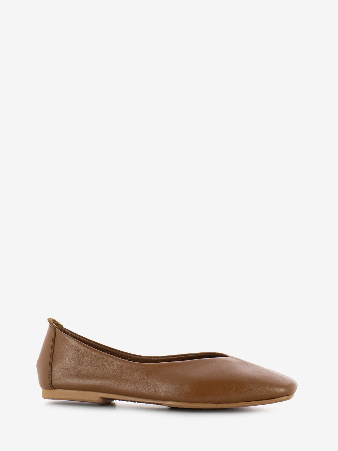 Square toe ballerina leather