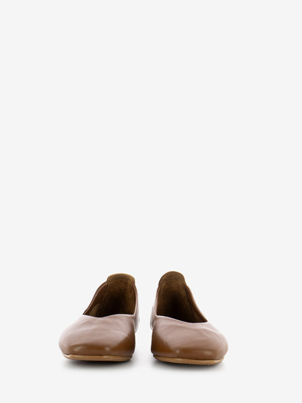 Square toe ballerina leather