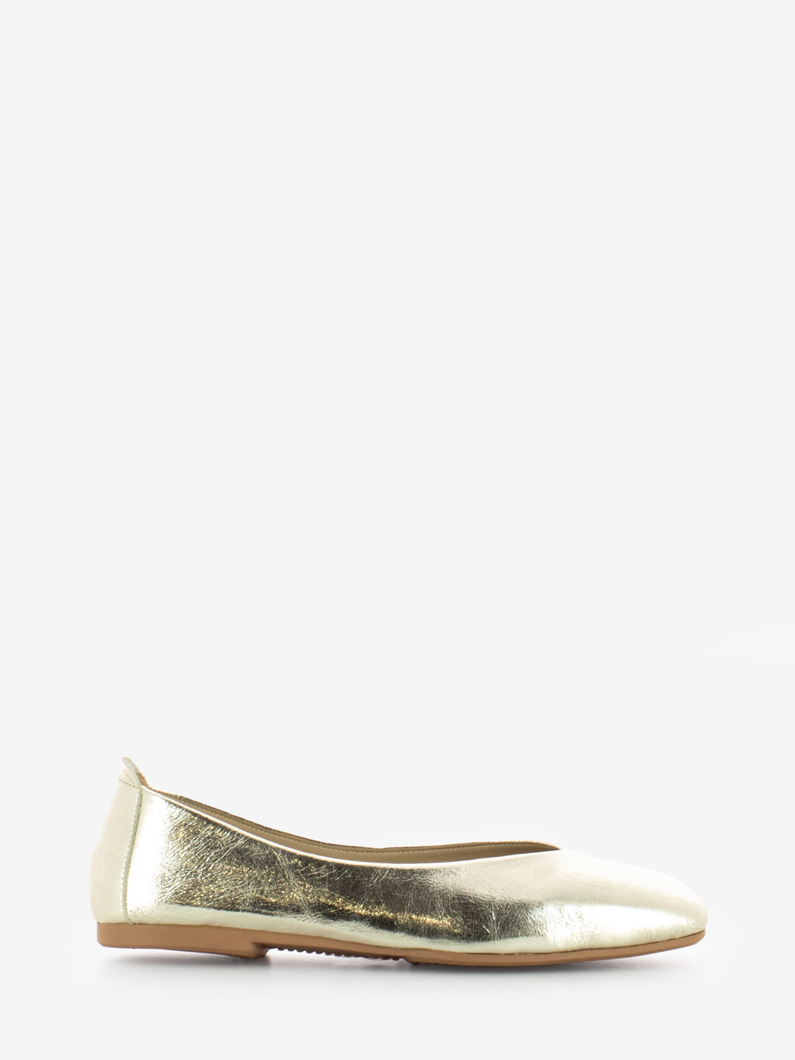 Ballerina square toe light gold leather