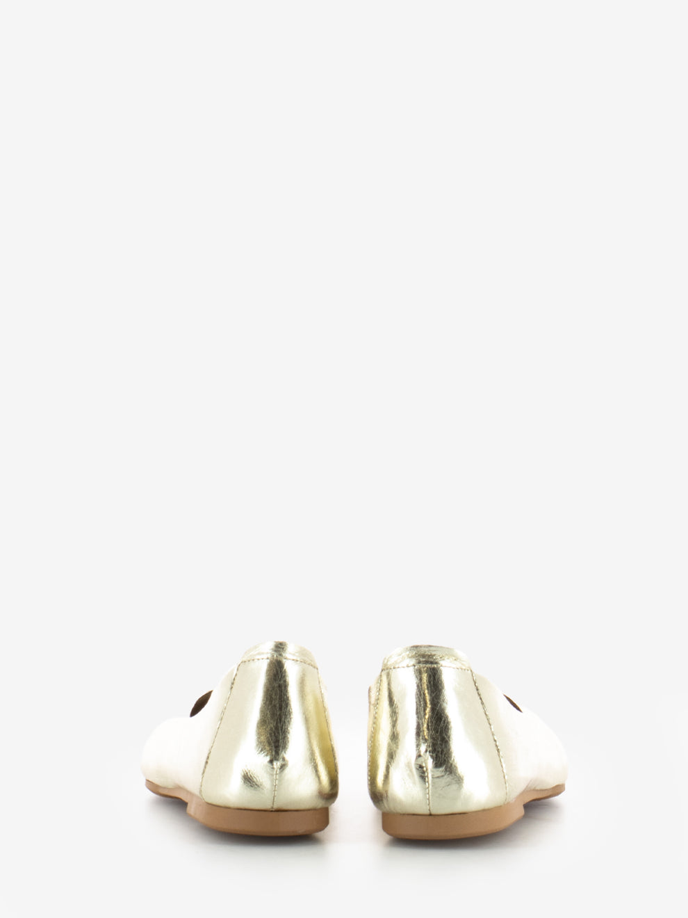 Ballerina square toe light gold leather
