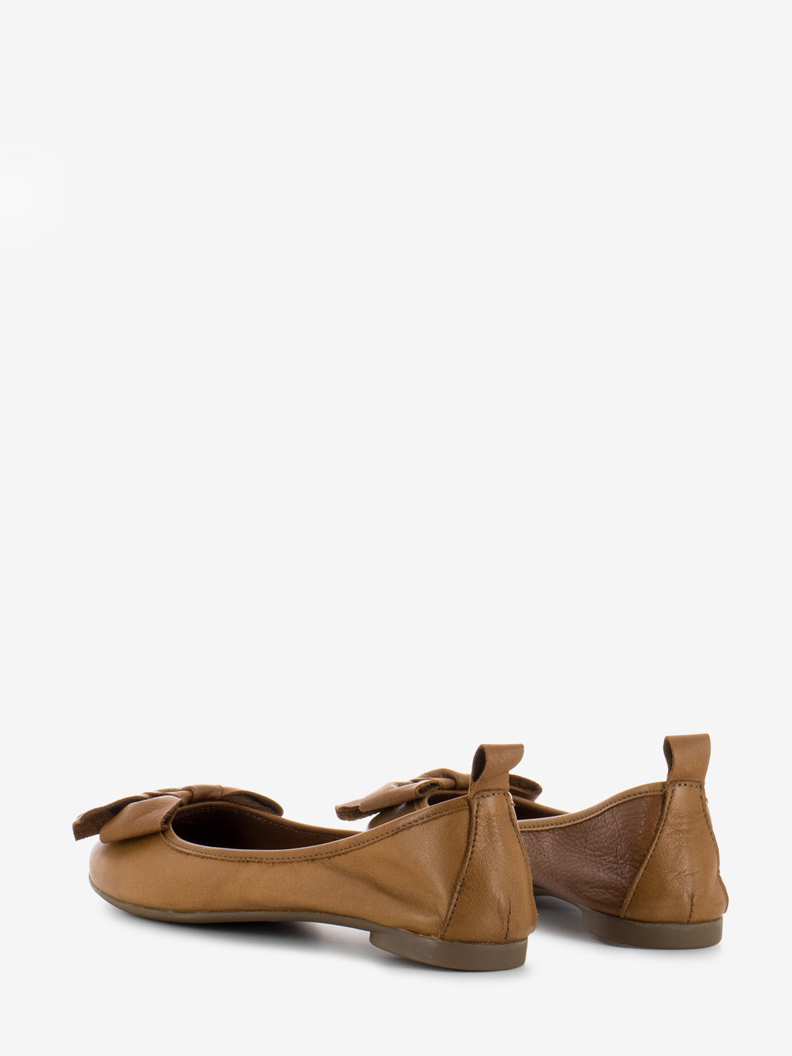 Leather nappa bow ballerinas