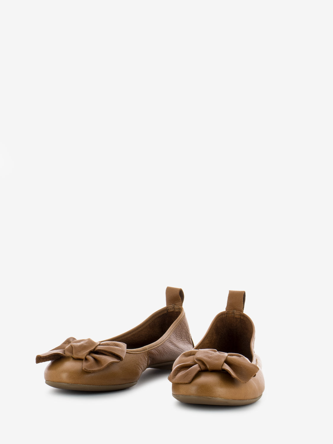 Leather nappa bow ballerinas
