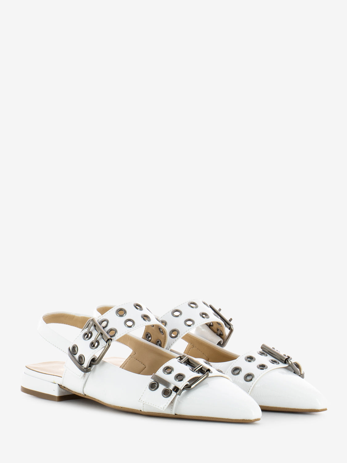 Ballerine slingback Naplak con fibbie bianca