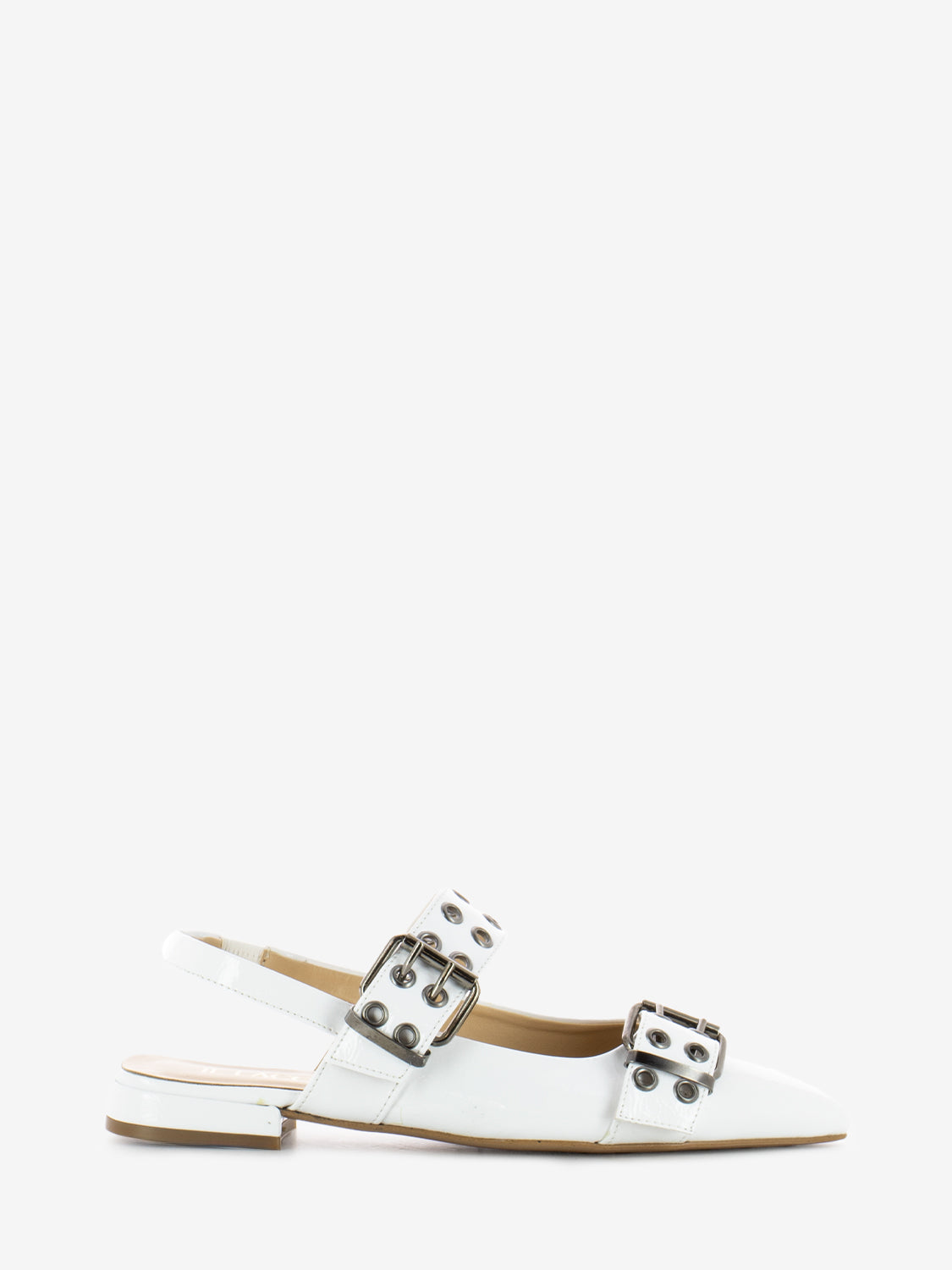 Ballerine slingback Naplak con fibbie bianca