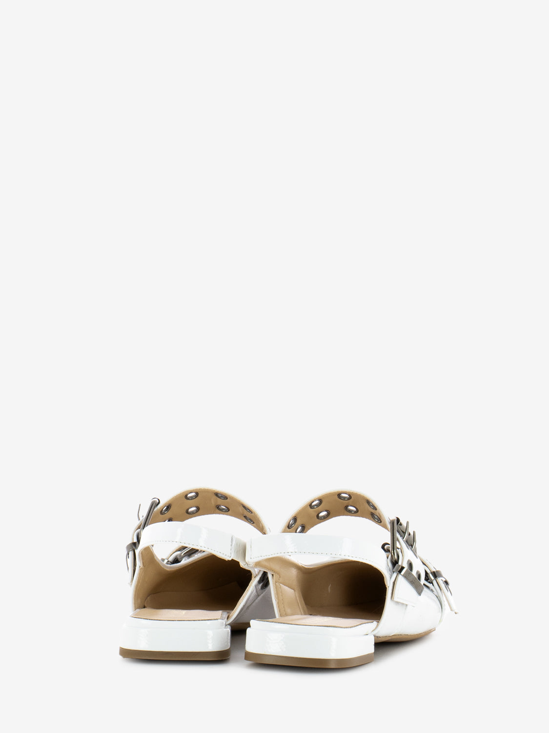 Ballerine slingback Naplak con fibbie bianca