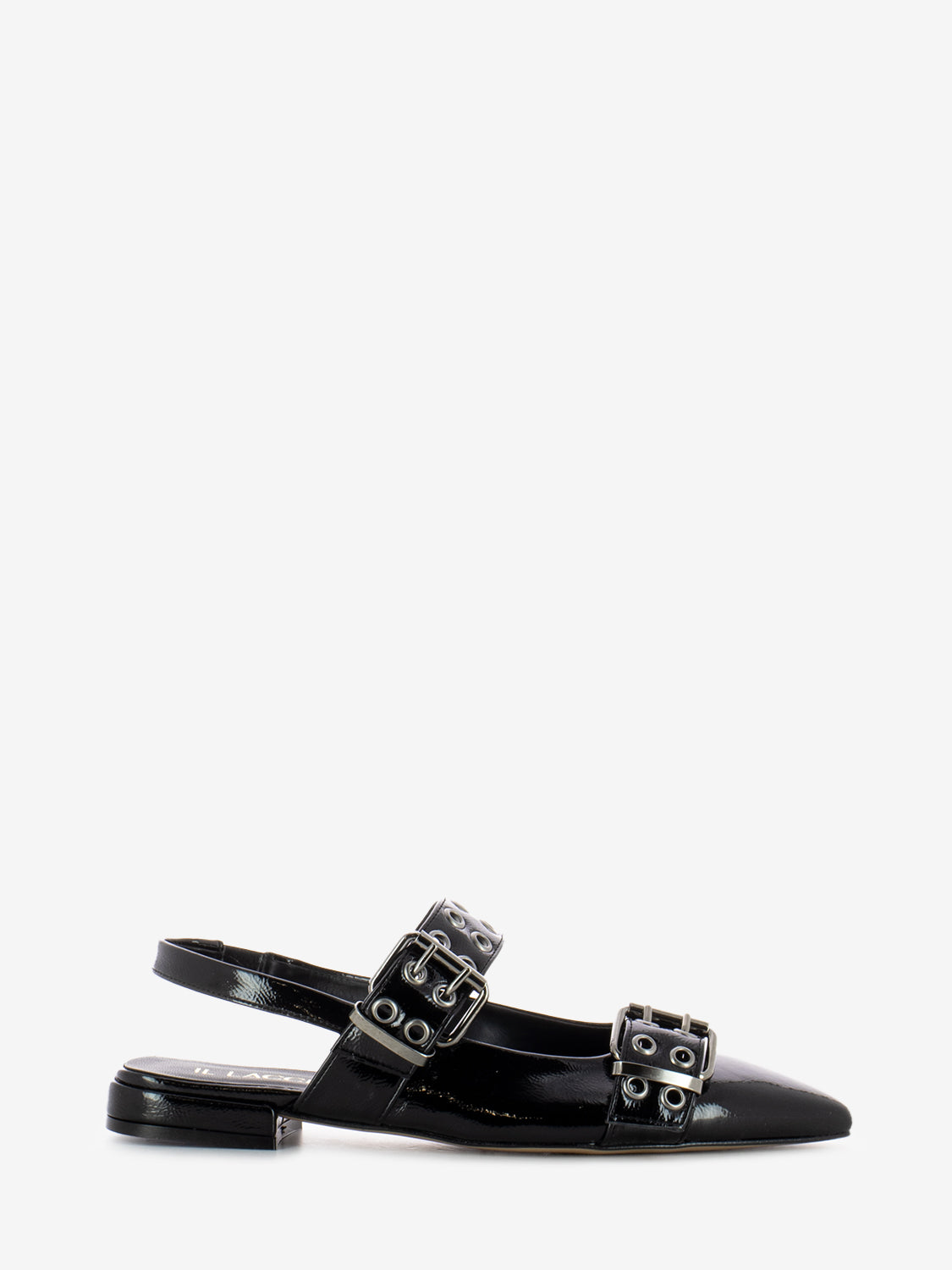 Ballerine slingback Naplak con fibbie nero