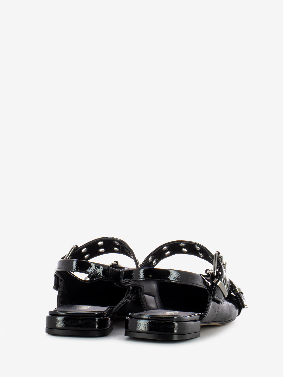 Ballerine slingback Naplak con fibbie nero