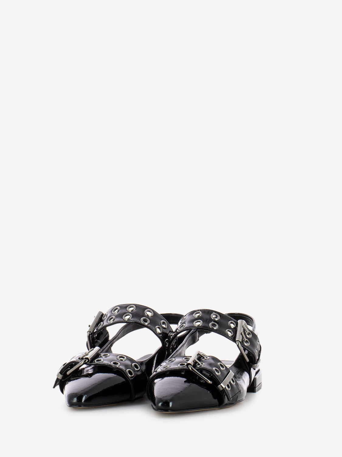 Ballerine slingback Naplak con fibbie nero