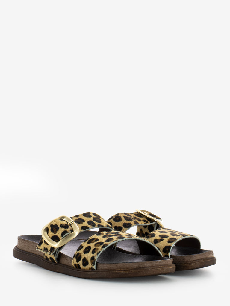 IL LACCIO - Ciabatta in cavallino leopardato marrone
