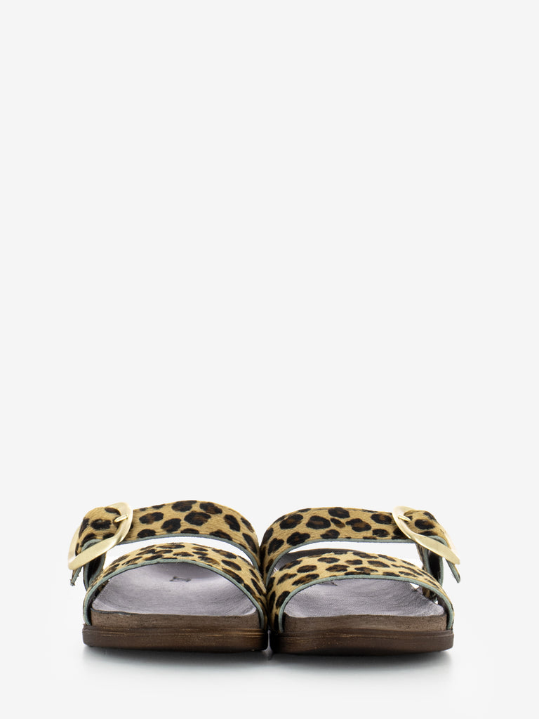 IL LACCIO - Ciabatta in cavallino leopardato marrone