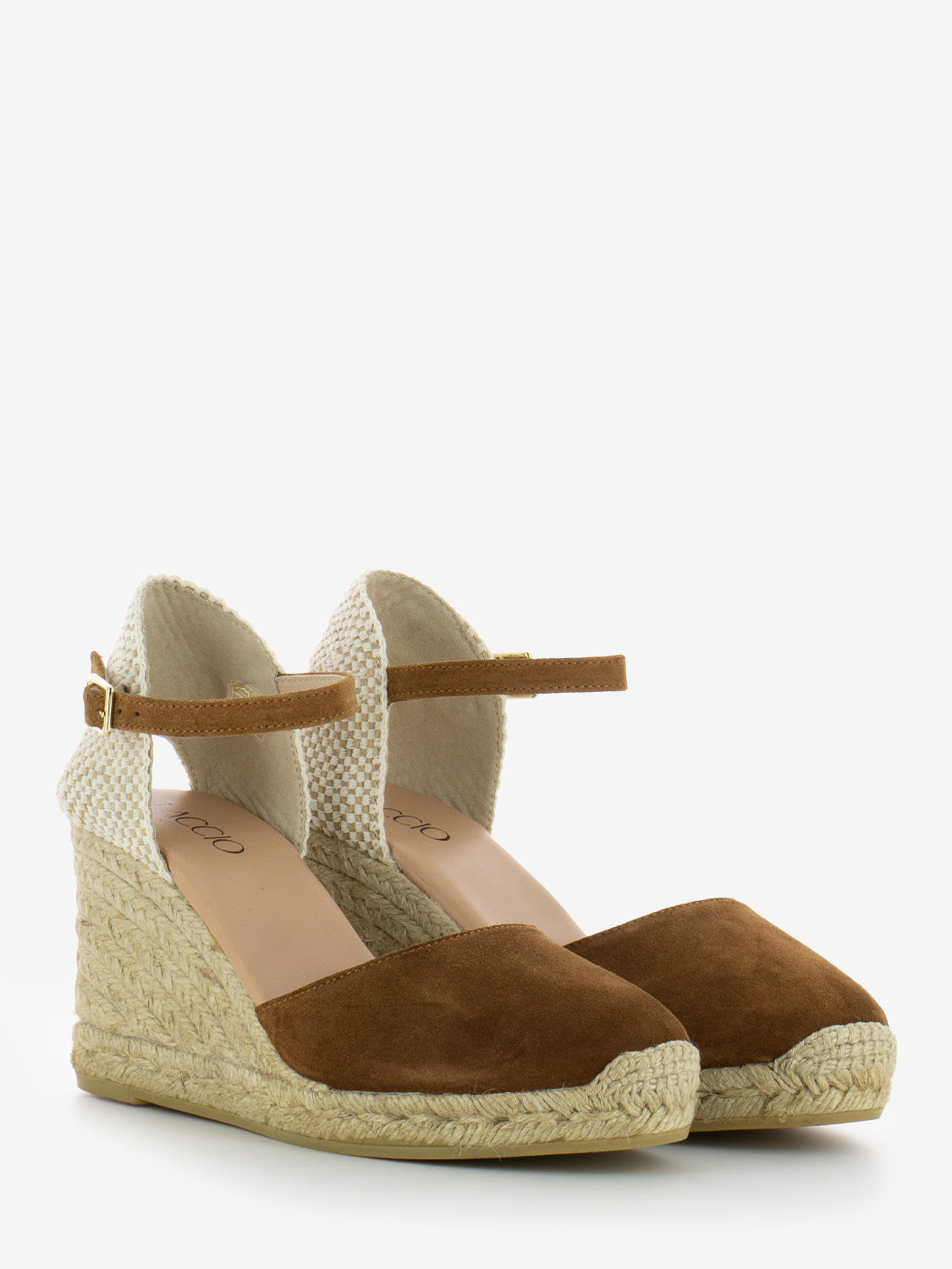 Global peach baby silk cuero espadrilles