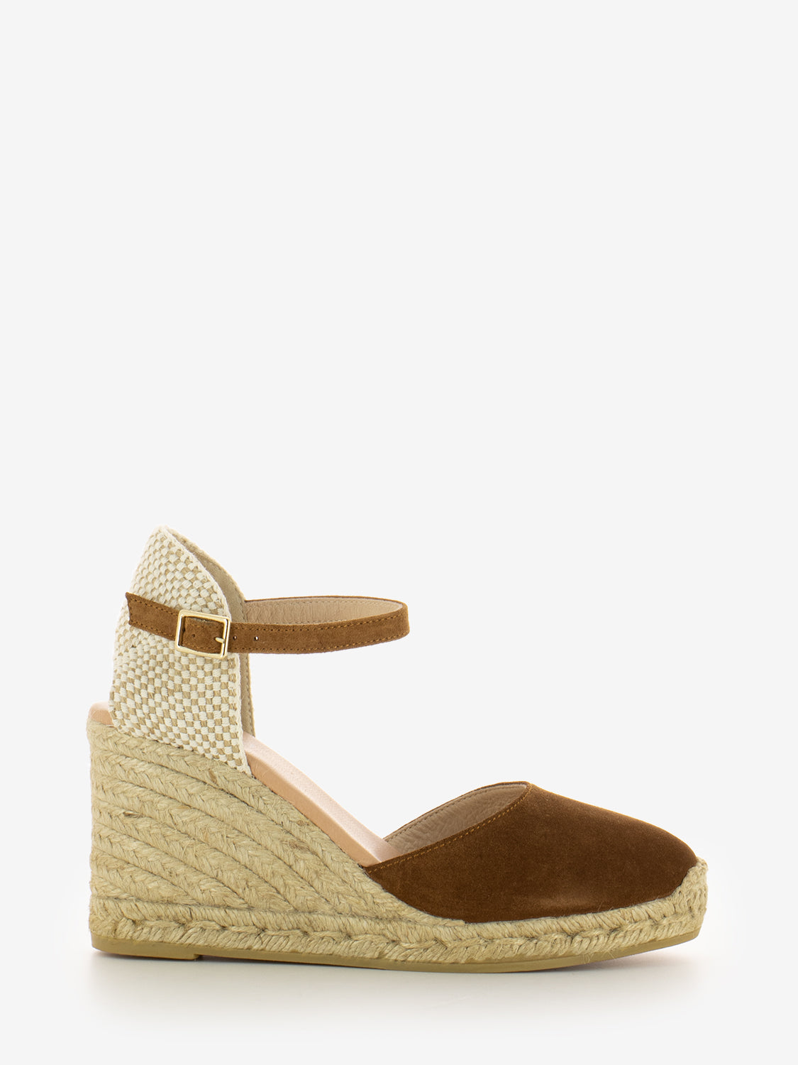 Global peach baby silk cuero espadrilles