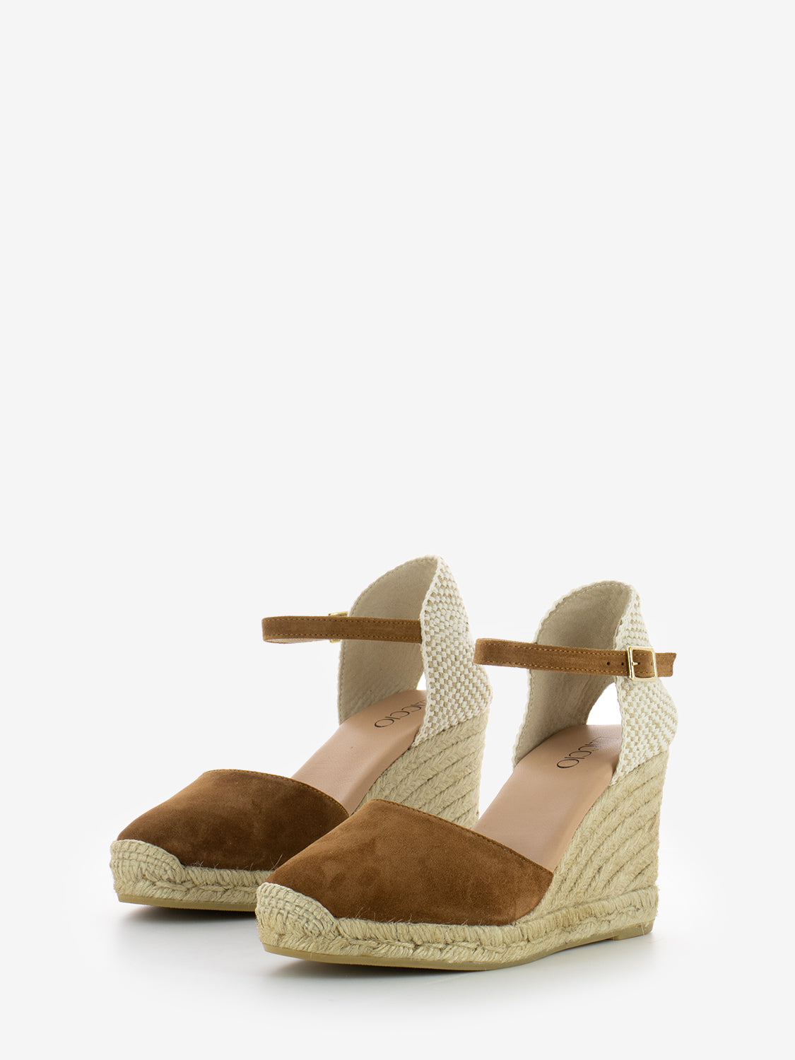 Global peach baby silk cuero espadrilles