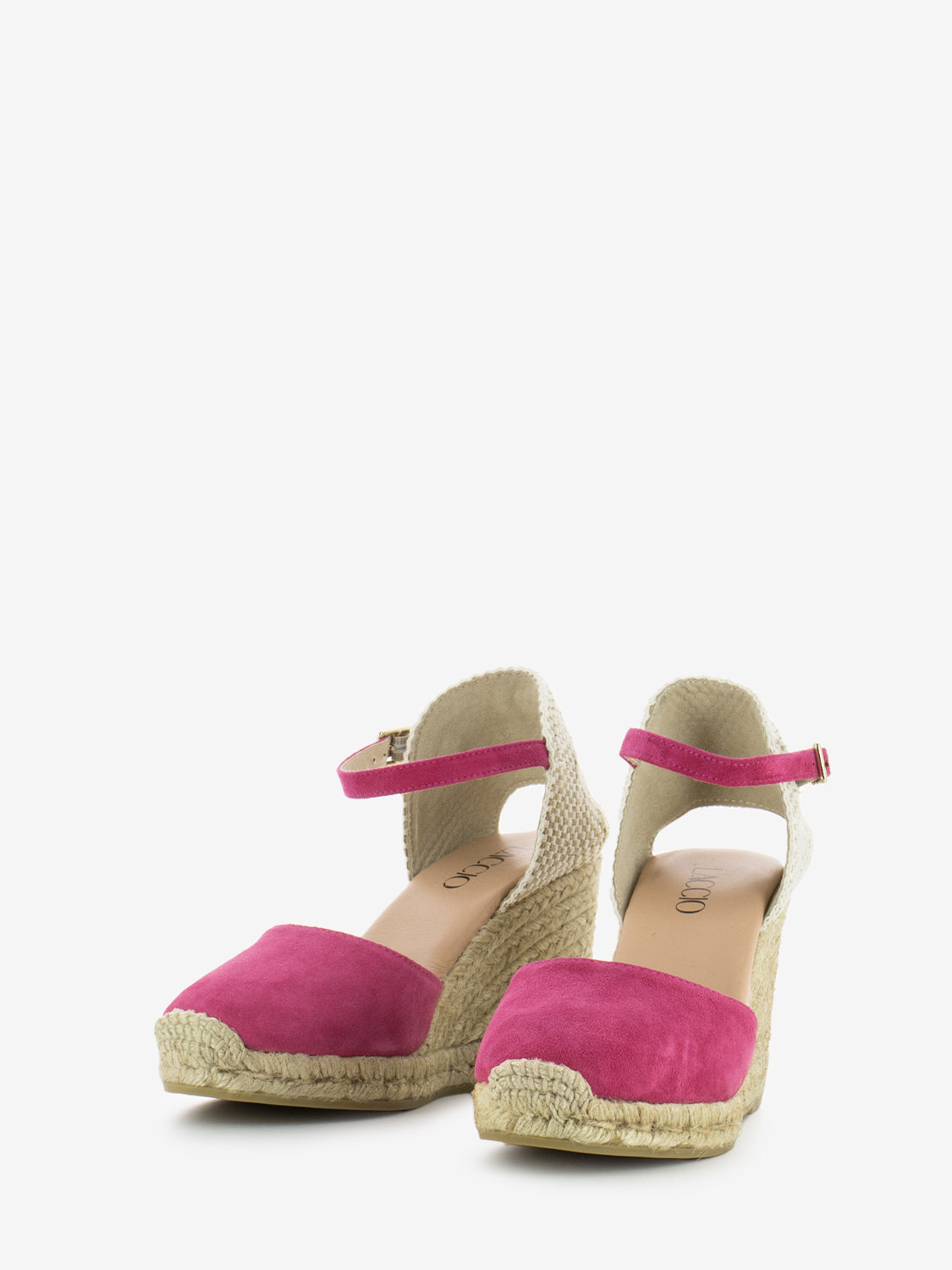 Global peach baby silk fuchsia espadrilles