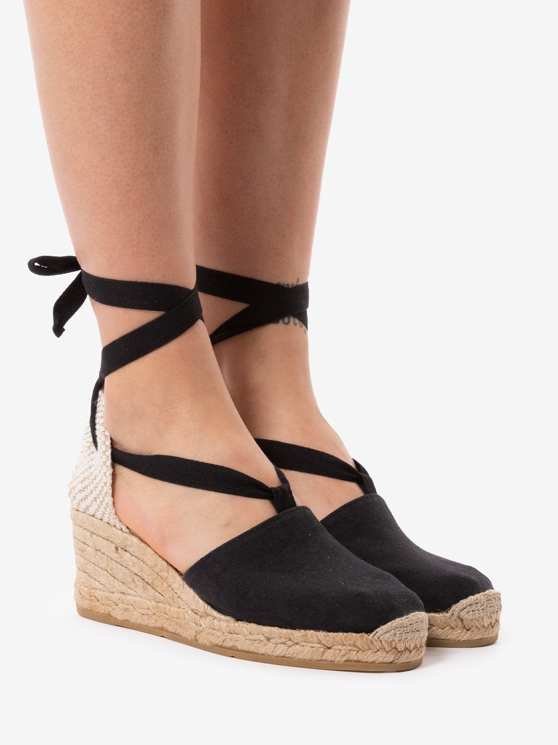 Valencia pique summer espadrilles black