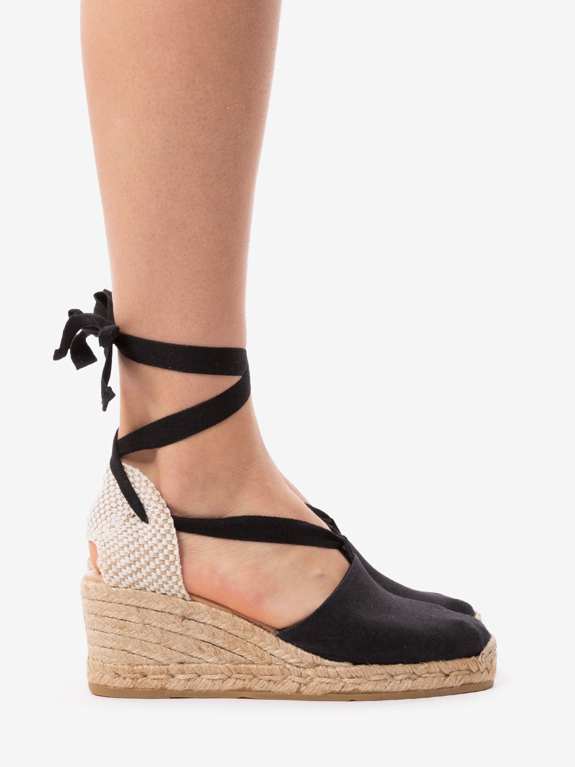 Valencia pique summer espadrilles black