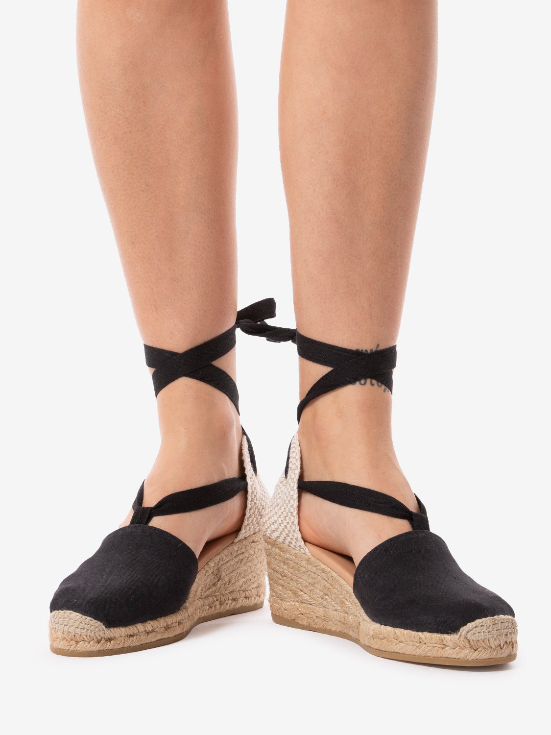 Valencia pique summer espadrilles black