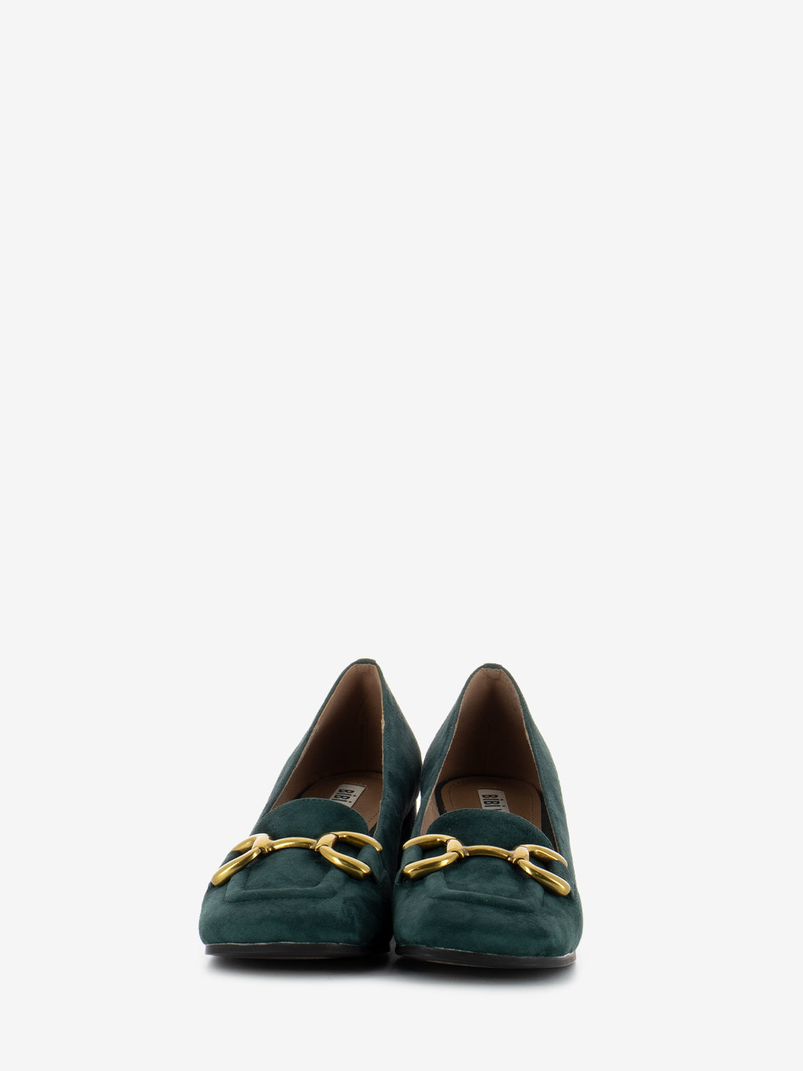 Mocassino con tacco Valencia verde bottiglia