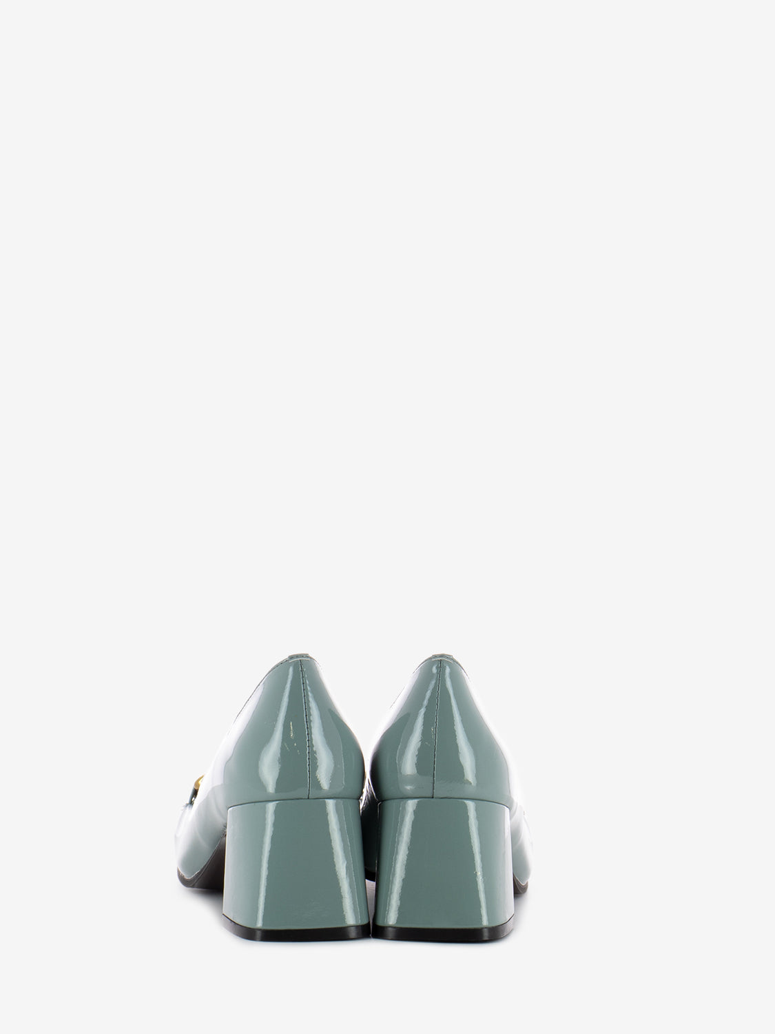 Mocassino con tacco Valencia vernice celeste