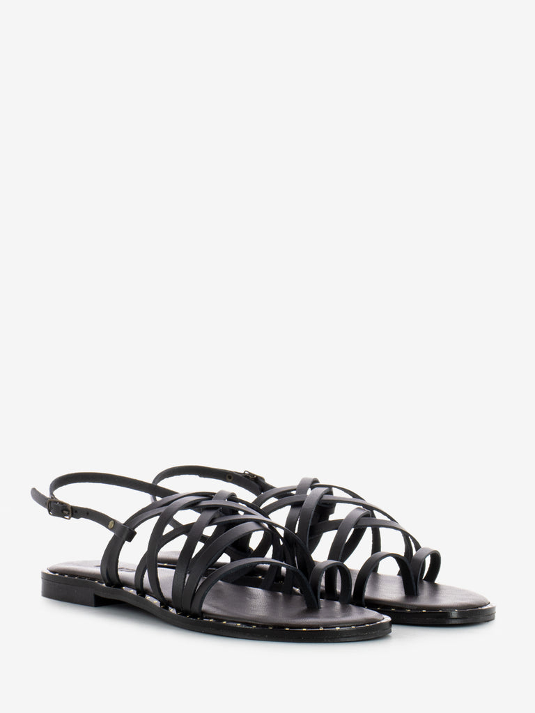 IL LACCIO - Sandalo in pelle nero