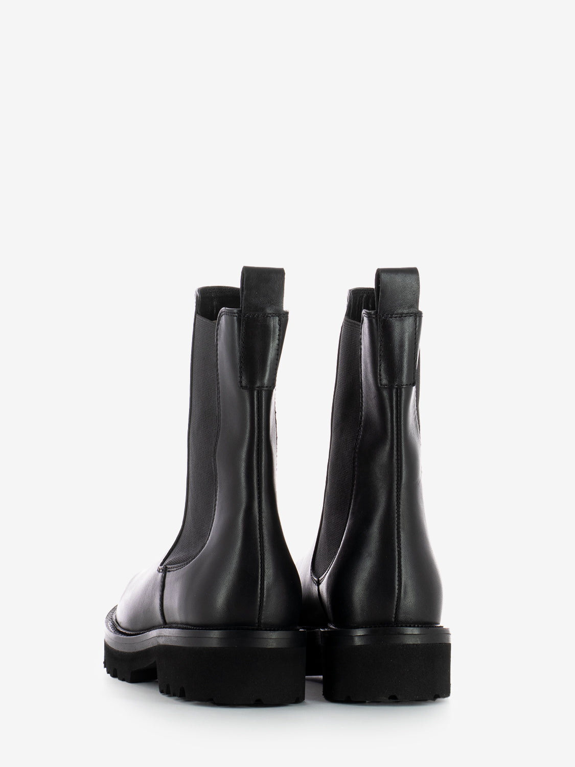 Stivaletti Combat in pelle nero